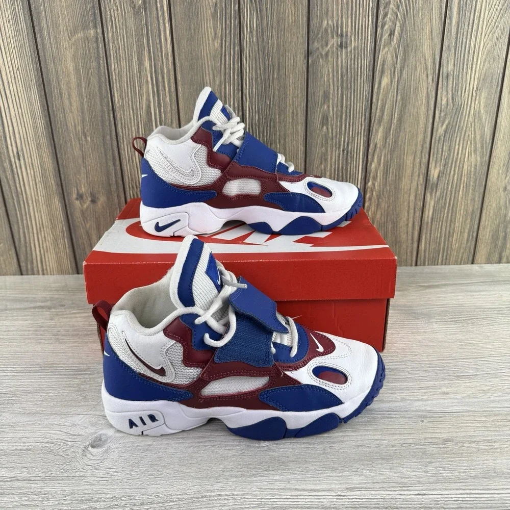Nike Air Speed Turf Max 96 Shoes Boys 5.5Y White Blue Red Sneakers DZ4449-100
